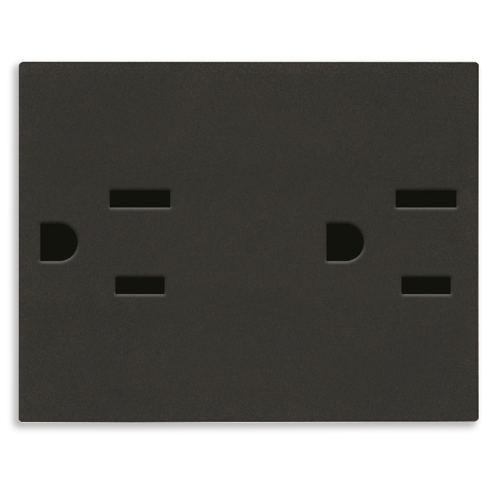 TOMACORRIENTE DOBLE (TACO) SICURY 2P + T USA 15A 127V NEGRO SERIE LINEA REF. 30243.G MARCA VIMAR