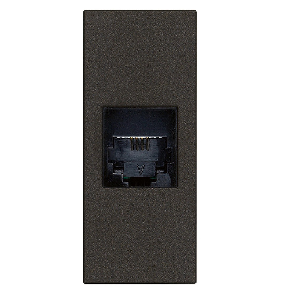 TOMA DE CONECTOR RJ11 (TACO) / 6 POSICIONES 4 CONTACTOS NEGRO SERIE LINEA REF. 30320.G MARCA VIMAR