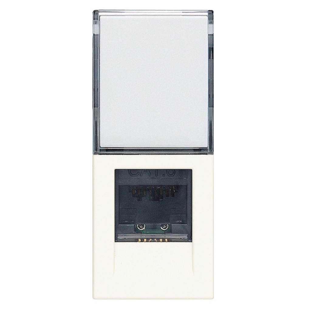 TOMA DE CONECTOR RJ45 NETSAFE CAT 6E UTP 8 CONTACTOS BLANCO SERIE LINEA REF. 30339.13B MARCA VIMAR