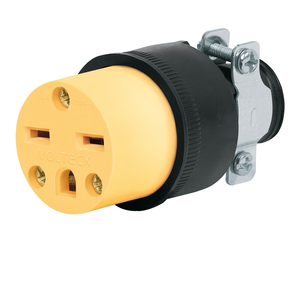 TOMACORRIENTE HEMBRA TENSION 250V CORRIENTE 15A (CARA DE CHINO) COR-CH REF.46121 MARCA VOLTECK