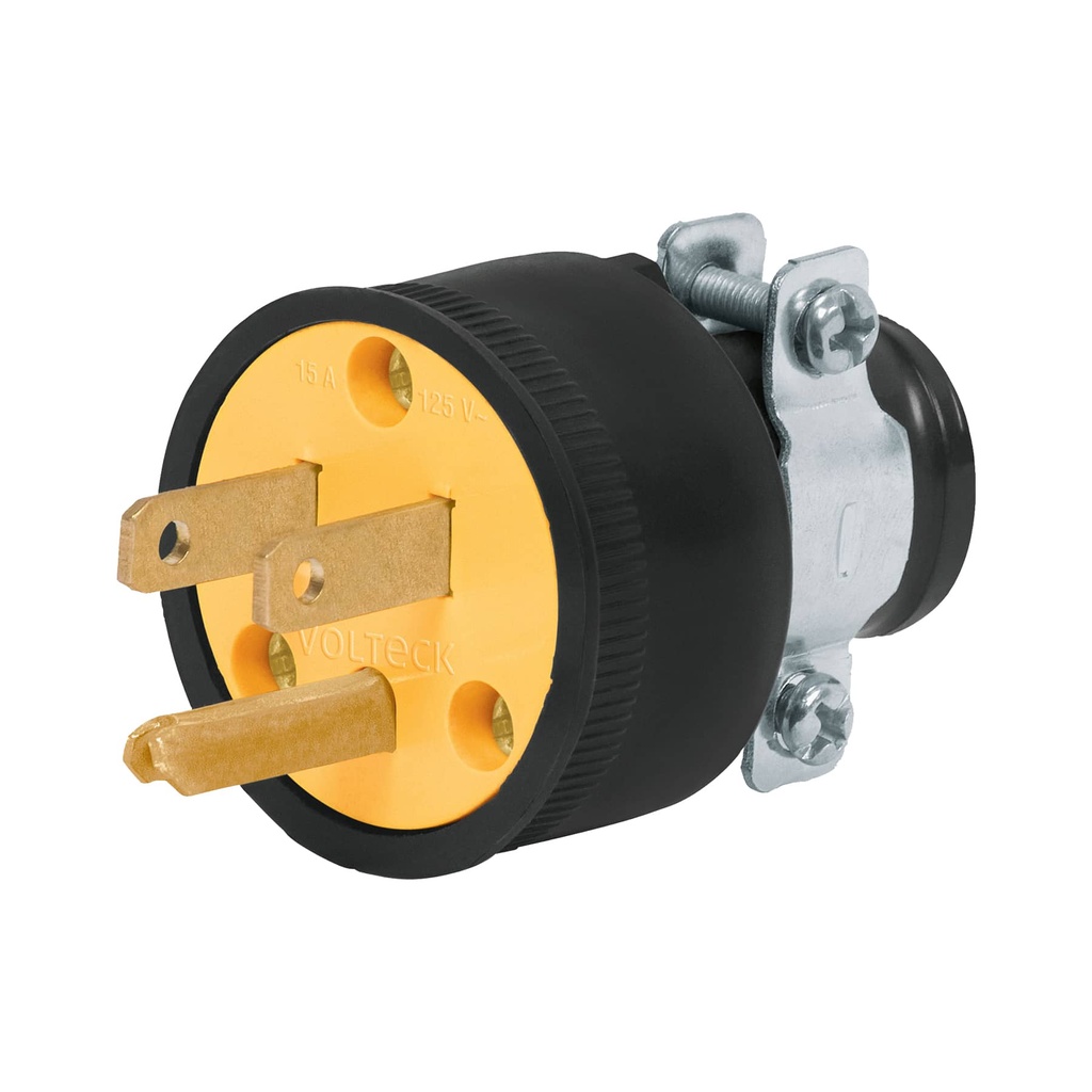 ENCHUFE AEREO MACHO + TIERRA DE SEGURIDAD MOD.CLR-A REF. 46207 MARCA VOLTECK