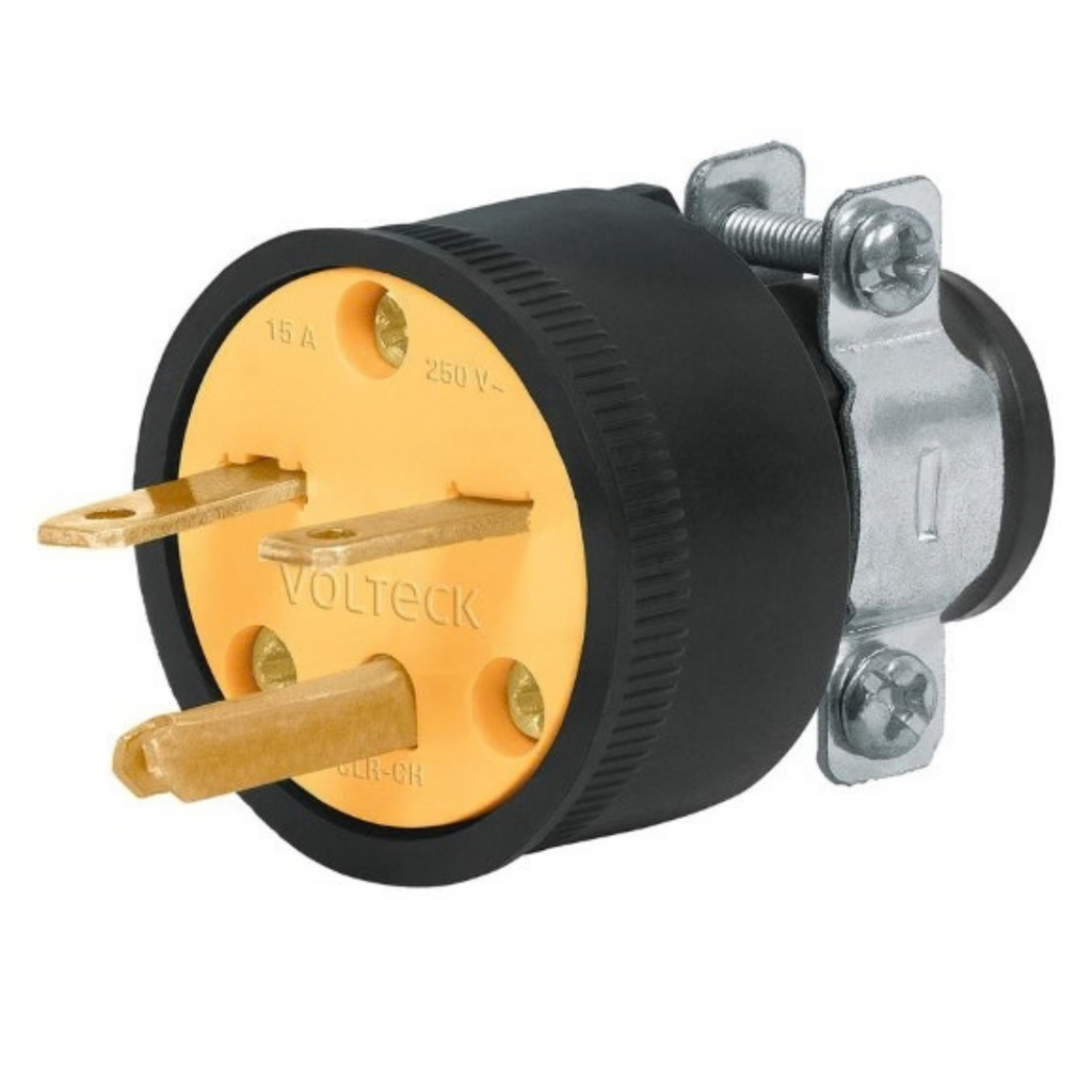ENCHUFE MACHO TENSION 250V CORRIENTE 15A (CARA DE CHINO) CLR-CH REF. 46208 MARCA VOLTECK