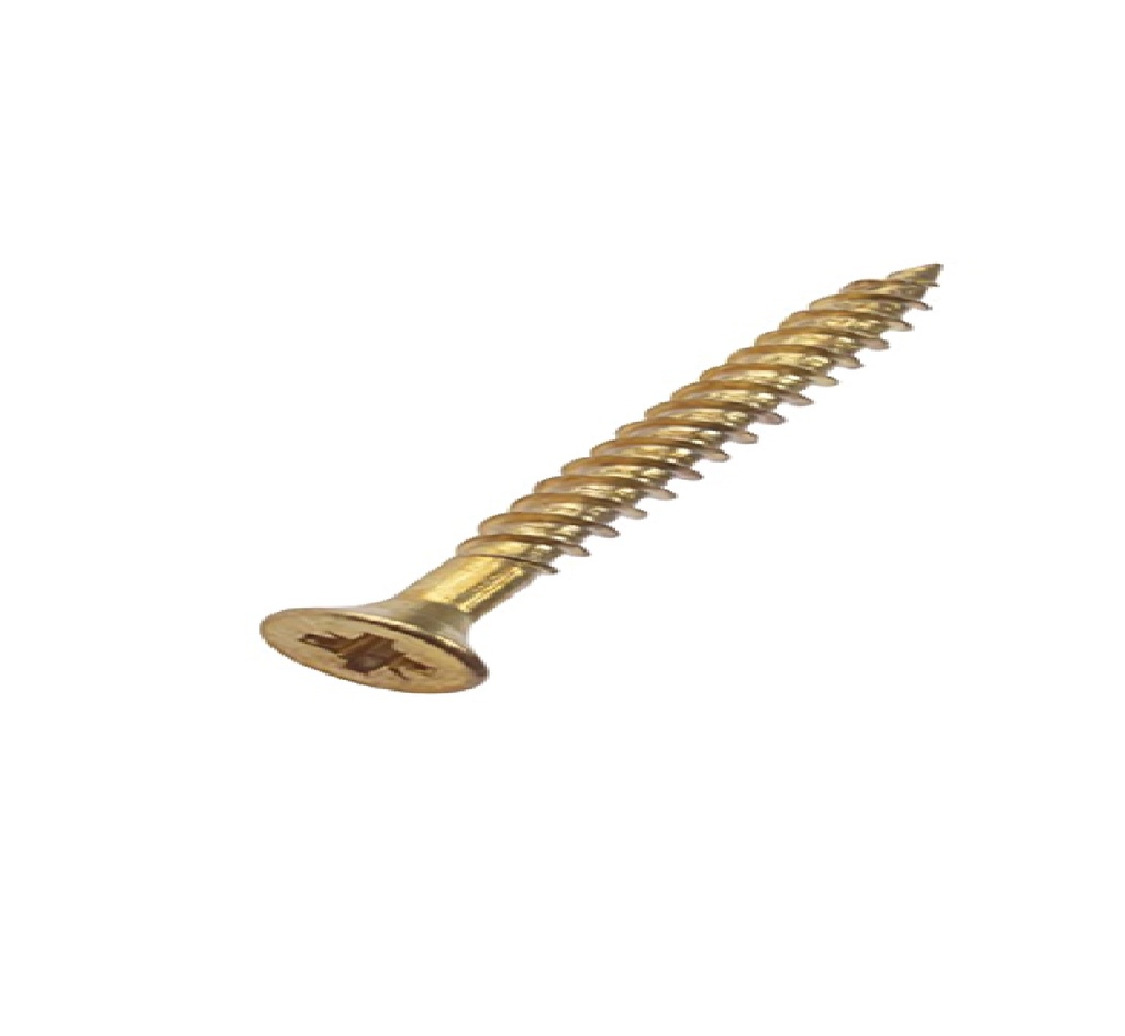 TORNILLO PANEL POZI P/MADERA 4.5 MM X 60 CAB. PLANA AMARILLO UNIDAD REF. 045.060.05 MARCA AVILA