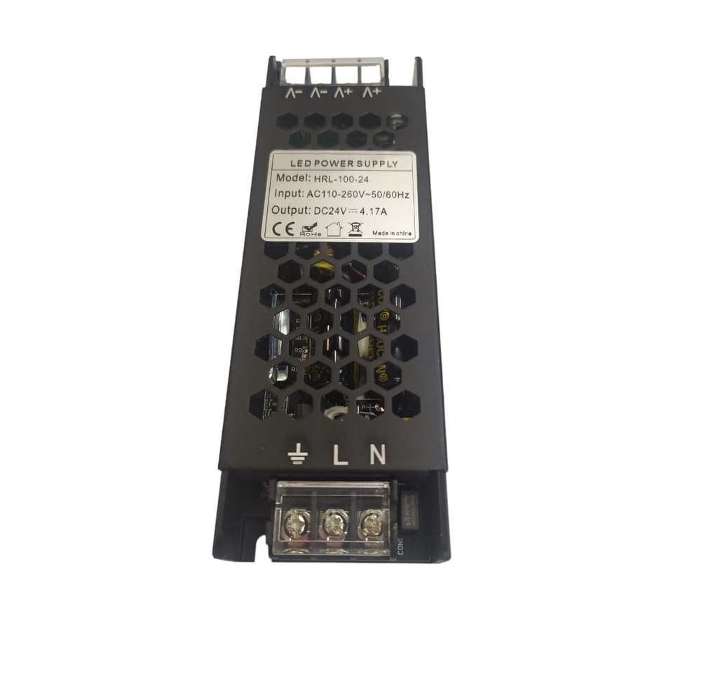 TRANSFORMADOR/ DRIVER DE ENERGIA / FUENTE DE PODER 24V 100W ULTRA THIN HRL-100-24 REF.LUM-592 LUMIND