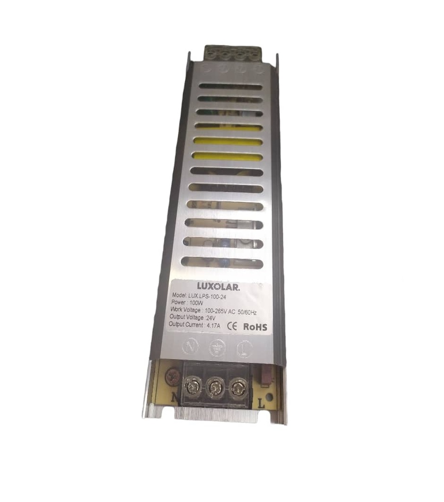TRANSFORMADOR / DRIVER DE ENERGIA / FUENTE DE PODER 24V 100 W 100-265 V REF.LPS-100-24 MARCA LUXOLAR