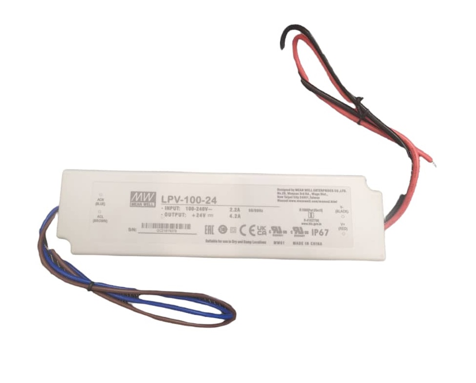TRANSFORMADOR / DRIVER DE ENERGIA / FUENTE DE PODER 24V 100 W 90-264V REF. LPV-100-24 MARCA LUXOLAR