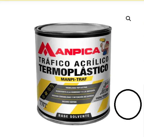 PINTURA TRAFICO TERMO ACRILICO CON PERLAS ( REFLECTIVO ) 1 GL COLOR BLANCO REF. STP-100-10 MARCA MANPICA