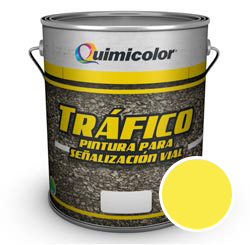 PINTURA TRAFICO COLOR AMARILLO CUÑETE 4 GL REF. TRAFEM110-4 MARCA QUIMICOLOR