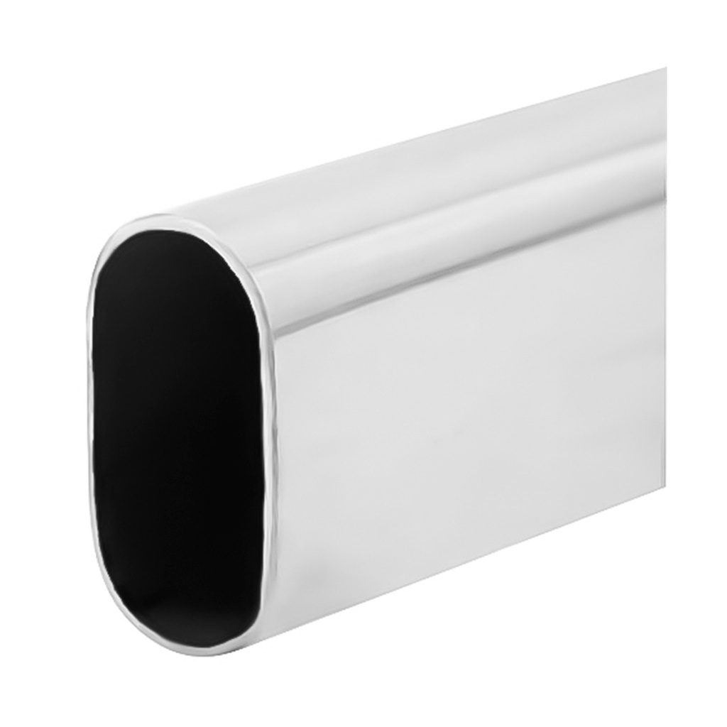 TUBO OVALADO PARA CLOSET DE ACERO CROMADO 3 MTS REF. TUB.01.01 MARCA BARI