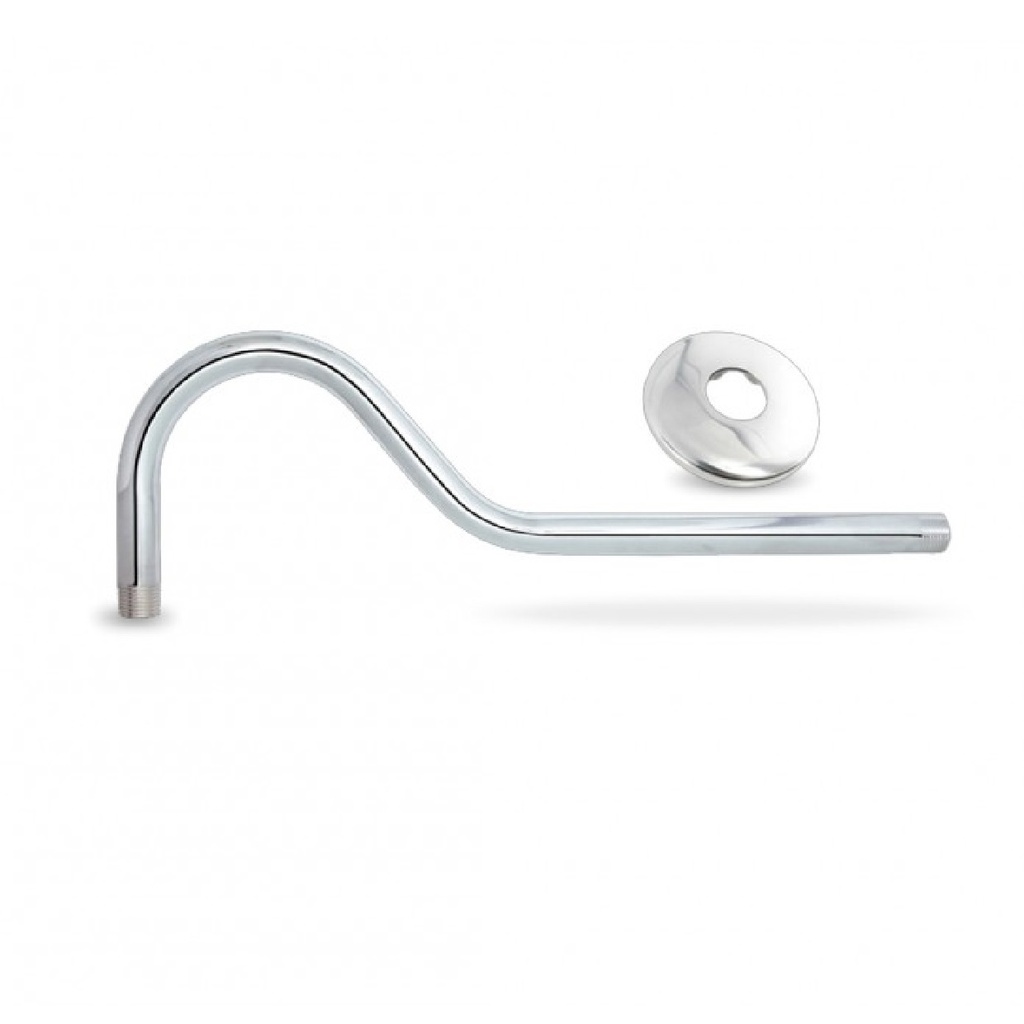 TUBO DE DUCHA PARA REGADERA LARGO CROMADO C/ ROSETA MOD. CISNE REF. GRI-1946 MARCA BELT-G