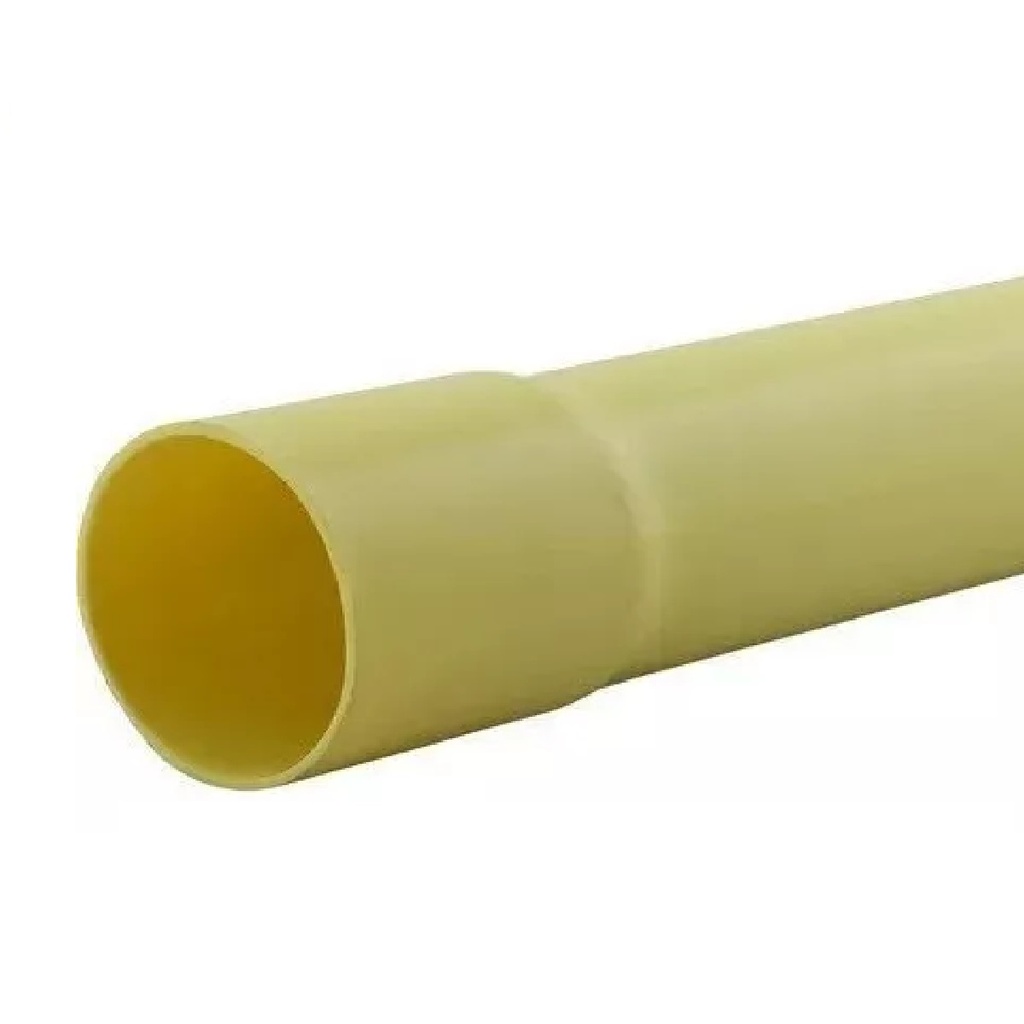 TUBO DE PVC PARA AGUA SERVIDA DE 250 MM X 4 MM X 3 MTS (10" X 3 MTS) AMARILLO REF. T02283 UNITECA