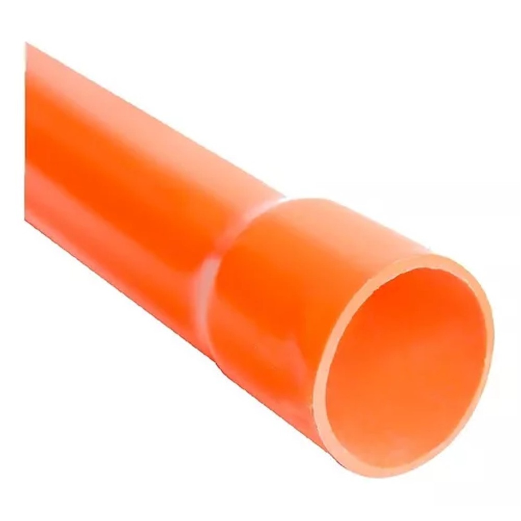 TUBO DE PVC PARA AGUA SERVIDA REFORZADO DE 50 MM X 3 MTS (2" X 3 MTS) NARANJA REF. T10183 UNITECA