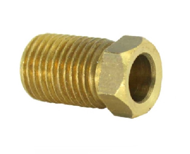 CONEXIÓN DE LATON TUERCA FLARE 45° INVERTIDA MACHO LARGA 1/4" REF. 41-WLV-08 MARCA VENEPRO