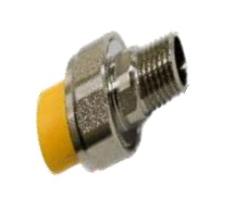 UNION CON ROSCA MACHO DE 25 MM X 3/4" LINEA AMARILLA REF. DSI202A MARCA DONSEN