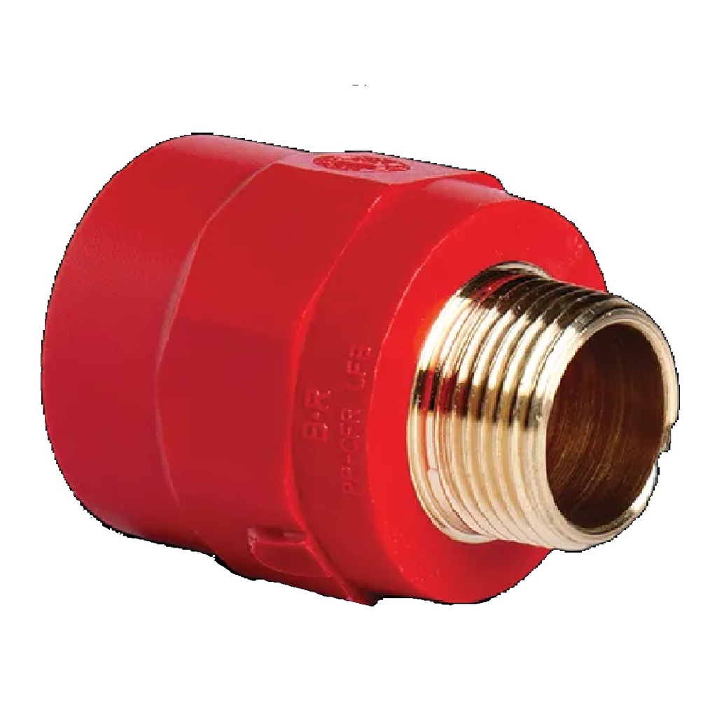 UNIÓN CON ROSCA MACHO DE 25 MM X 3/4" FIRETEC LINEA ROJA COD-DSI202F MARCA DONSEN
