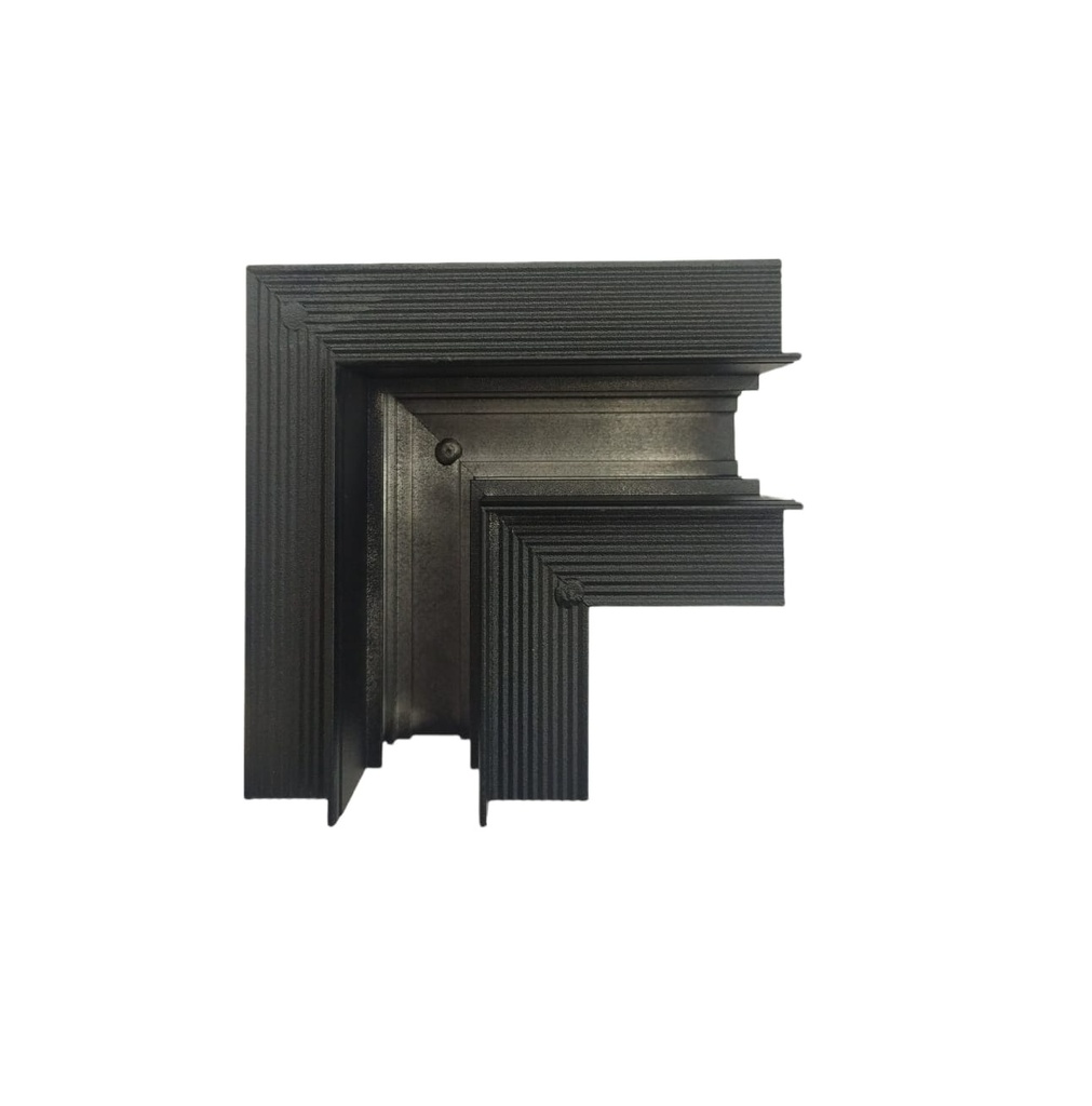 UNION CONECTOR ANGULO EN TECHO METAL NEGRO P/ RIEL TRACK LIGHT P/EMPOTRAR REF. LUM-225 MARCA LUMIND
