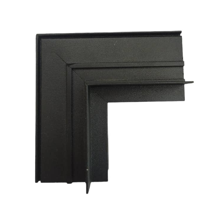 UNION CONECTOR ANGULO P/TECHO / PARED METAL NEGRO P/ RIEL TRACK LIGHT P/EMPOTRAR MAGNETICO LUMIND