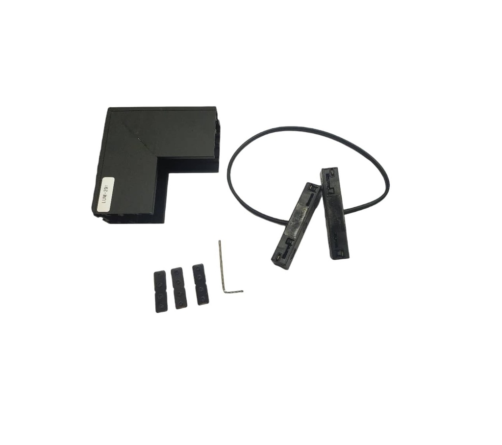UNION CONECTOR ANGULO EN TECHO / PARED METAL NEGRO P/RIEL TRACK LIGHT 110 V REF.LUM-291 LUMIND