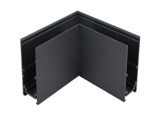 UNION CONECTOR ANGULO P/TECHO / PARED METAL NEGRO P/ RIEL TRACK LIGHT 48 V P/SUPERF MAGNETICO LUMIND