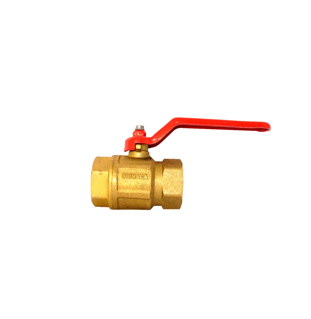 LLAVE DE PASO / VALVULA DE BOLA DE 1/2" BRONCE REF. DN15 008-04P-HHR MARCA GRINACA