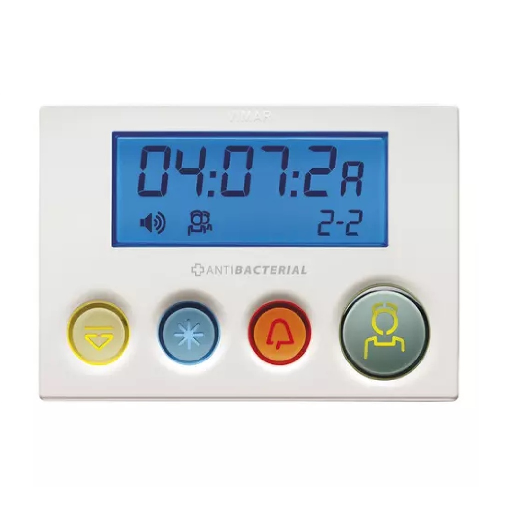 MODULO VISOR 4 PULSADORES ANTIBACTERIAL COLOR BLANCO REF. 02081.AB SERIE CALL WAY VIMAR