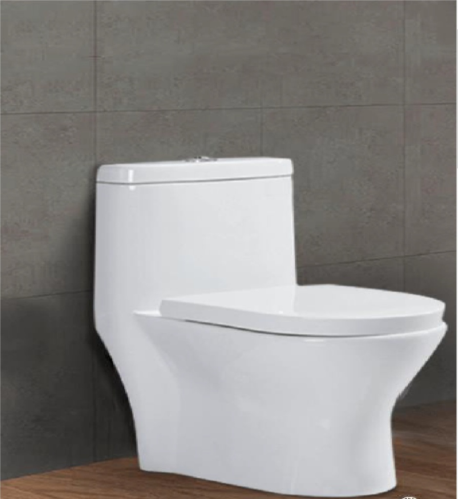 WC ONE PIECE TANQUE ALTO CUADRADO MOD. LUXURY WHITE COLOR BLANCO REF. SDG09SR MARCA BRUDDER