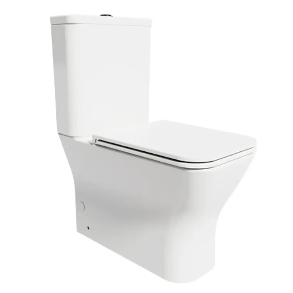 WC TAZA NEO SQUARE RIMLESS 3/4 5LTS ADOSADO A PARED ASIENTO AMORT. BLANCO REF. NV-WC2271+WC2272 NOVA