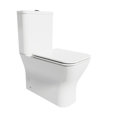 WC TAZA NEO SQUARE RIMLESS 3/4 5LTS ADOSADO A PARED ASIENTO AMORT. BLANCO REF. NV-WC2271+WC2272 NOVA