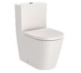 WC INSPIRA / TANQUE DOBLE DESCARGA PUSH BUTTON+ASIENTO C/FRENO PARED PISO ROUND BEIGE MARCA ROCA