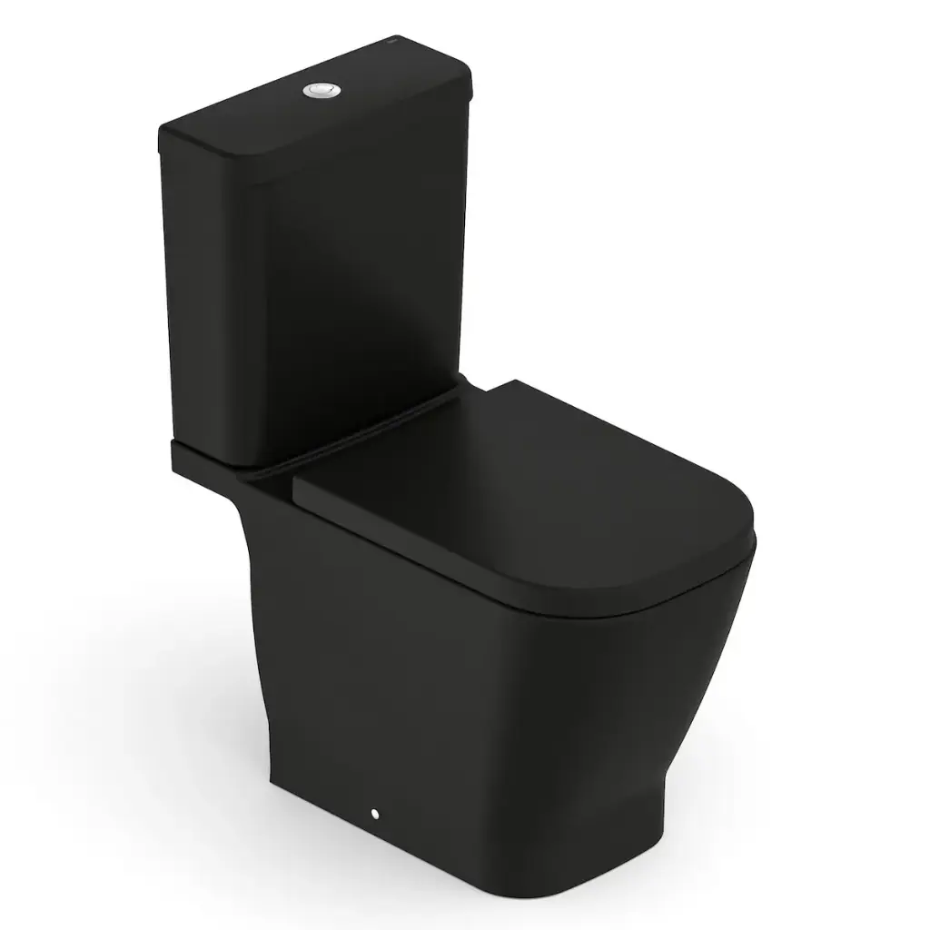 KIT WC GAP NEGRO / TANQUE DOBLE DESCARGA PUSH BUTTON ARRIBA TZ+ ASIENTO C/FRENO+CANILLA 142160 ROCA