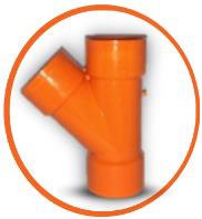 YEE REFORZADO DE PVC PARA AGUA SERVIDA DE 50 MM (2" ) C X C X C NARANJA REF. C101018CC MARCA UNITECA