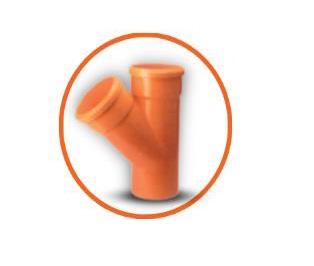 YEE REFORZADO DE PVC PARA AGUA SERVIDA DE 50 MM (2" ) E X C X C NARANJA REF. C101018 MARCA UNITECA