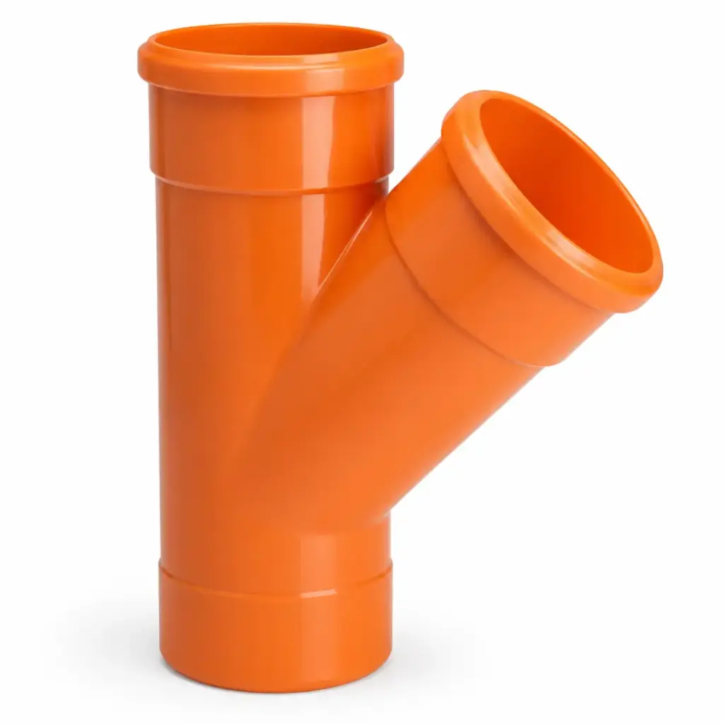 YEE REFORZADO DE PVC PARA AGUA SERVIDA DE 50 MM (2" ) E X C X C NARANJA REF. C101018 MARCA UNITECA