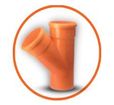 YEE REFORZADO DE PVC PARA AGUA SERVIDA DE 110 MM (4") E X C X C NARANJA REF. C101024 MARCA UNITECA