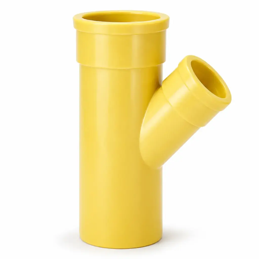 YEE REDUCIDA PVC P/ AGUA SERVIDA 75 MM X 50MM C X C X E AMARILLO REF. C110050S MARCA UNITECA