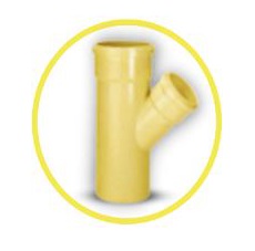 YEE REDUCIDA PVC P/ AGUA SERVIDA 110 MM X 75 MM C X C X E AMARILLO REF. C110063S MARCA UNITECA