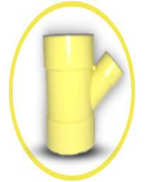 YEE REDUCIDA DE PVC PARA AGUA SERVIDA 160 X 110MM (6" X 4") C-C-C AMARILLO REF.C110073S UNITECA
