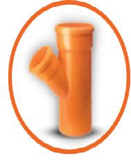 YEE REDUCIDA REFORZADA PVC P/ AGUA SERVIDA 75MM X 50MM C-C-E NARANJA REF. C111050 MARCA UNITECA