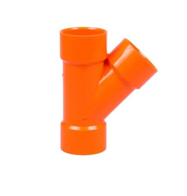YEE REDUCIDA REFORZADA PVC P/ AGUA SERVIDA 110MM X 50MM E X C X C NARANJA REF. C111061 MARCA UNITECA