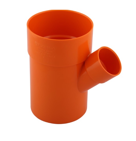 YEE REDUCIDA REFORZADA PVC P/ AGUA SERVIDA 110 X 75 MM (4" X 3") C-C-E NARANJA REF. C111063 UNITECA