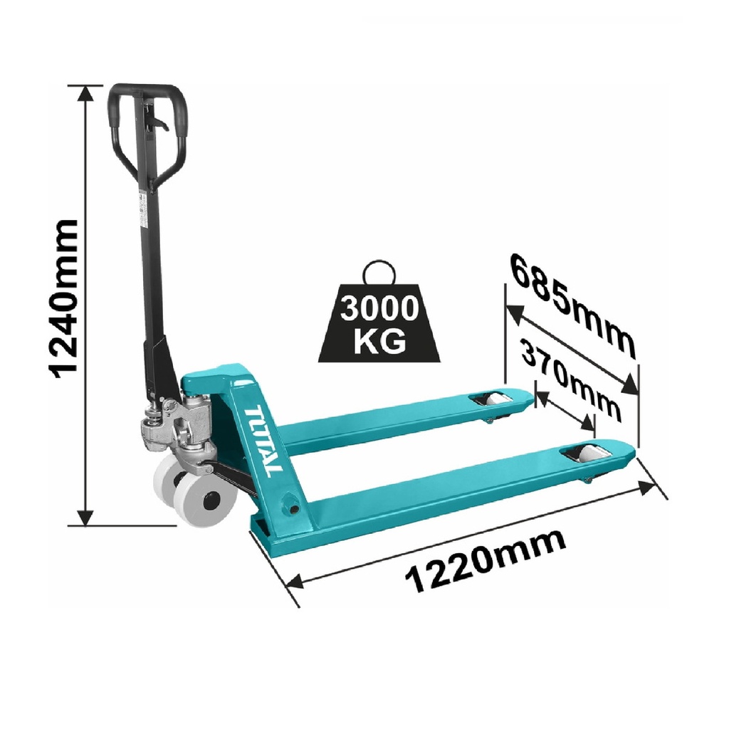 ZORRA / TRANSPALETA HIDRAULICA 3 TONELADAS REF. THT302301 MARCA TOTAL TOOLS