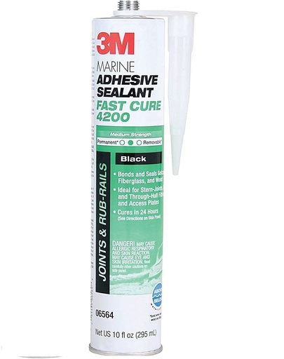 [ADH-3M-4200B] ADHESIVO / SELLADOR MARINO SEALANT CURADO RAPIDO 4200FC BLACK 295 ML MARCA 3M