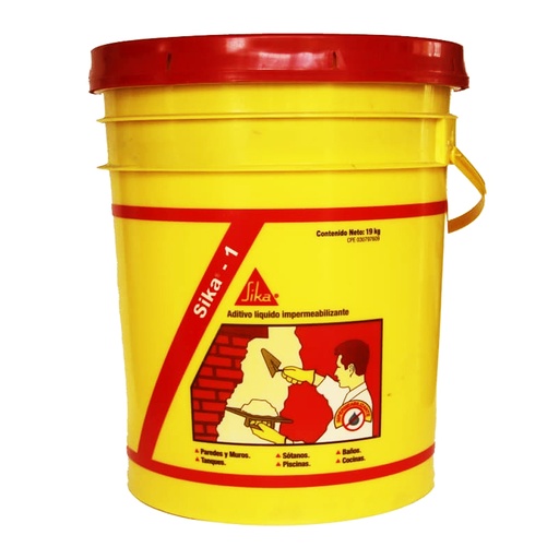 [ADI-SIK-110048] SIKA 1 - PAILA ADITIVO HIDROFUGO IMPERMEABILIZANTE P/CONCRETO 19 KG REF.110048 COD.000828 MARCA SIKA