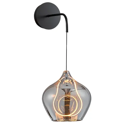 [APL-LUC-S-PEAR-A-VN] APLIQUE PARED 10 W 110-260V 3 TONOS CONTROL POR INTERRUP. C/ NEGRO - VIDRIO REF S-PEAR-A-VN LUCERNA