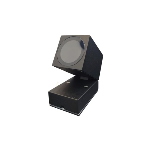 [APL-LUM-LUM-1469] APLIQUE PARED PARA DICROICO DIRIGIBLE GU10 IP65 RECTANGULAR P/ EXTERIOR NEGRO REF. LUM-1469 LUMIND