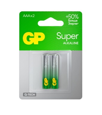 [BAT-GP-GP24AETA21] BATERIA / PILA ALCALINA SUPER AAA 1.5V ( BLISTER 2 UNDS) REF. GP24AETA21-2GSBC2 / 000041 MARCA GP