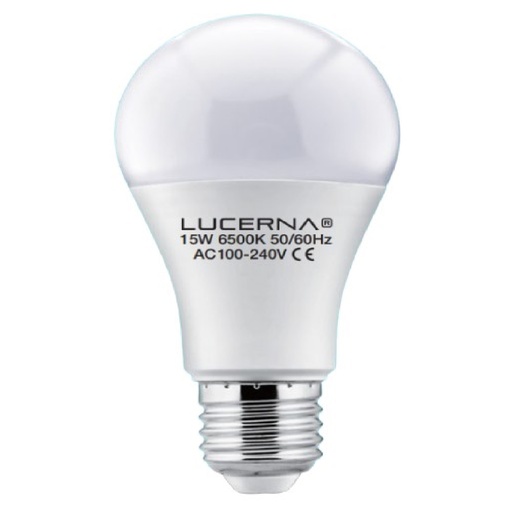 [BOM-LUC-15WA60] BOMBILLO LED TIPO BULBO 15 W E27 6000 K (LUZ FRIA) MULTV 100 - 240 V REF. 15WA60 MARCA LUCERNA