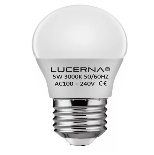 [BOM-LUC-5WG453K] BOMBILLO LED TIPO BULBO 5 W E27 3000 K (LUZ CALIDA) MULTV 100 - 240 V REF. 5WG453K MARCA LUCERNA
