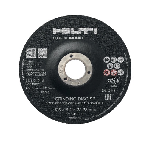 [DIS-HIL-150744] DISCO DE DESBASTE METAL 7" X 1/4" X 7/8" MOD. AC-D SP UNIDAD REF. 150744 MARCA HILTI