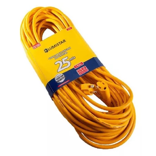 [EXT-LUM-CX10] EXTENSION ELEC INDUSTRIAL 2 X 16 AWG 25 MTS 13 AMP COLOR AMARILLO REF. CX10 / 015022 MARCA LUMISTAR